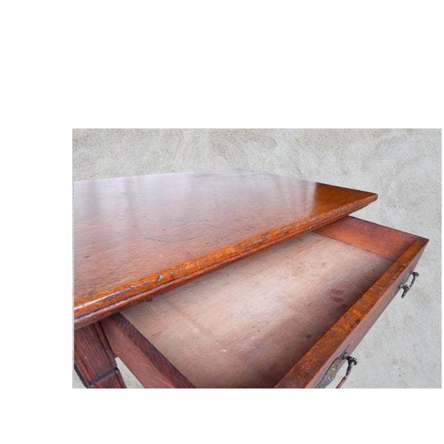 Mid 19th Century English Oak Arts & Crafts Table For Sale - Image 10 of 12