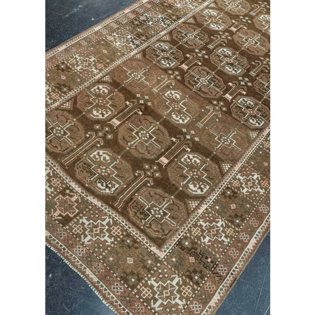 Brown Turkish Vintage Rug 4'1" x 9'11" #20709 For Sale - Image 8 of 8