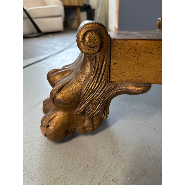 Gold 20th Century Hollywood Regency Coffee Table With Marble Top For Sale - Image 8 of 8