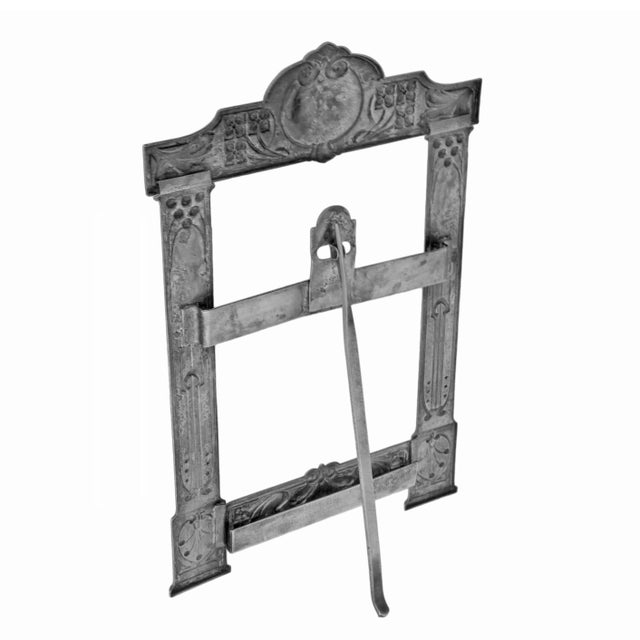 Early 20th Century Vienna Secessionist Art Nouveau Jugendstil Silverplate Picture Frame With Easel Back Vertical Rectangular Tabletop Display For Sale - Image 5 of 6