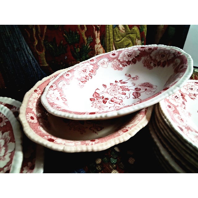 1900s Cambridge by Wood & Sons Red and White English Pottery For Sale In Houston - Image 6 of 9