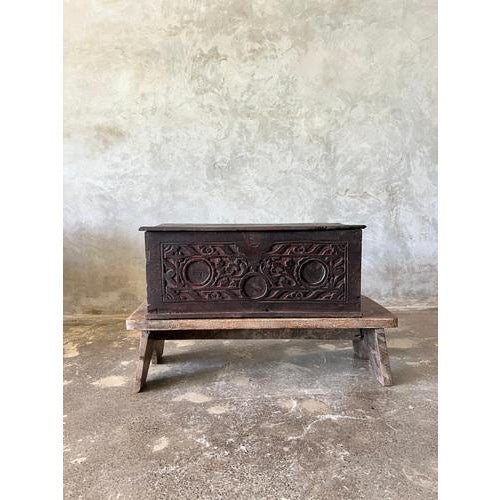 Small Indonesian Carved Wooden Chest For Sale - Image 11 of 18