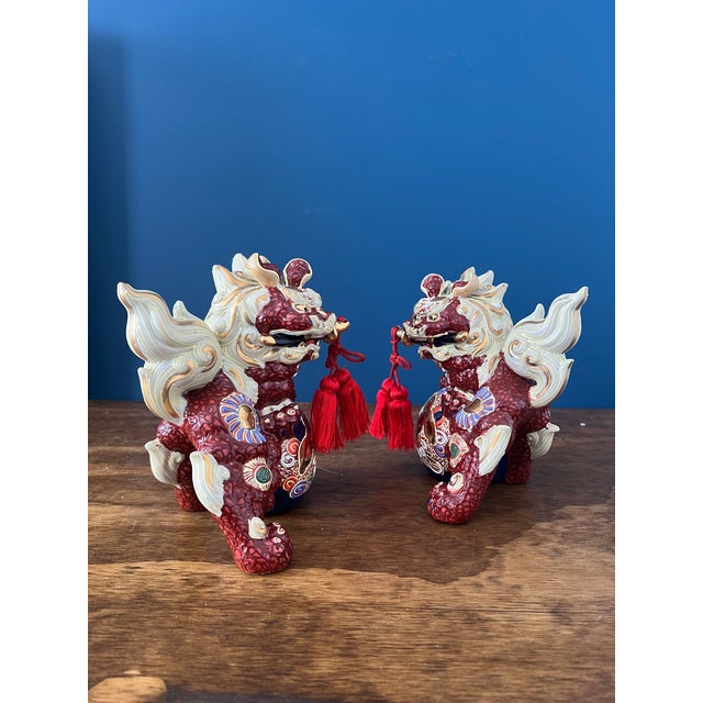 Pair of Vintage Foo Dog / ShiShi Guardian Lions For Sale - Image 12 of 18