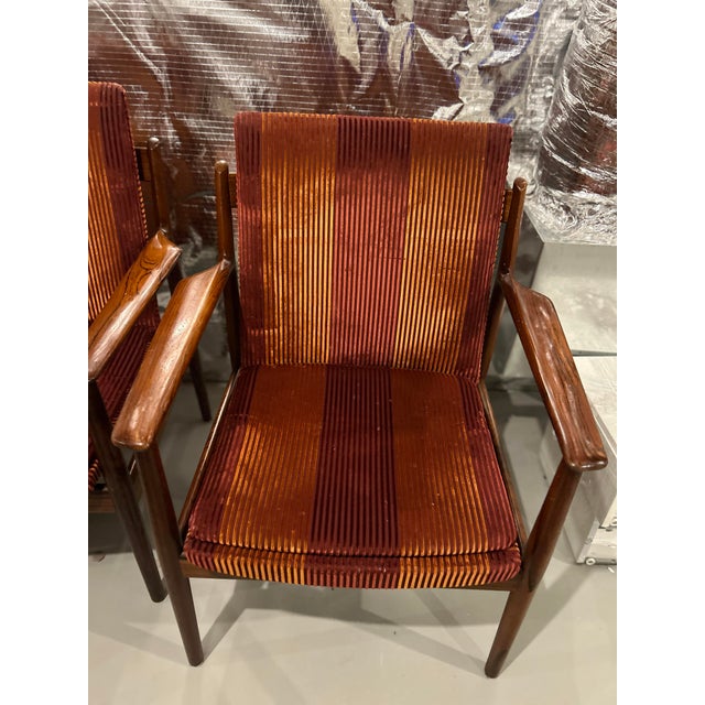 Brown 1960s Set of 10 Arne Vodder by Sibast Danish Rosewood Armchairs For Sale - Image 8 of 12