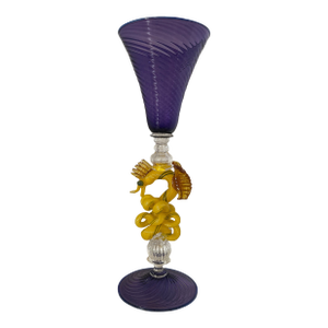 William Gudenrath Hand-Blown Dragon Goblet Signed 2001