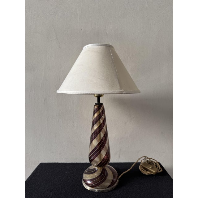 Murano Glass Spiral Table Lamp by Ercole Barovier for Barovier & Toso, Italy, 1950s For Sale - Image 9 of 9