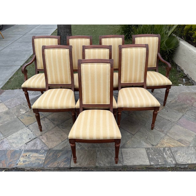 Ethan Allen French Regency Louis XVI Cherry Wood Dining Chairs, Set of Eight For Sale In San Francisco - Image 6 of 12