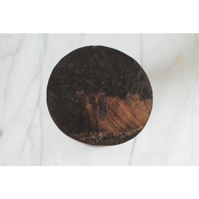 Brown Vintage Folk Art Hand Carved Wood African Decorative Object For Sale - Image 8 of 10