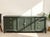 Hollywood Regency Vintage Dark Green Geometric Credenza With Brass Hardware For Sale - Image 3 of 12