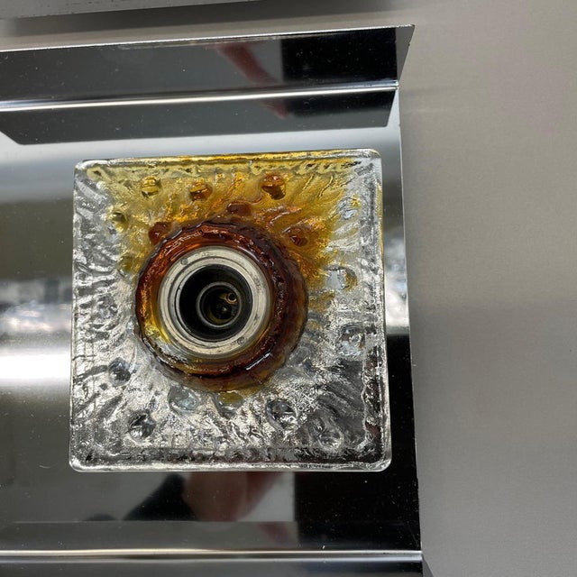 Murano Glass and Chrome Metal Wall Lights from Mazzega, Italy, 1970s, Set of 2 For Sale - Image 9 of 18
