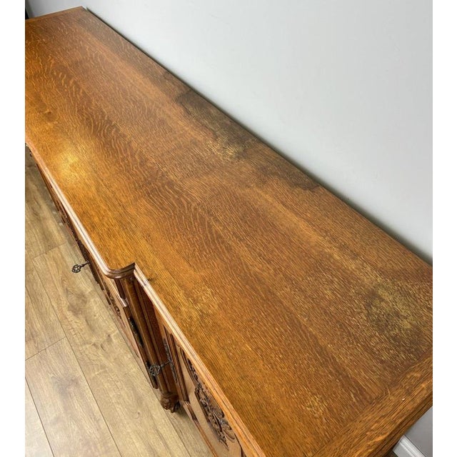 Vintage Louis French Oak Four Door Cupboard For Sale - Image 15 of 17