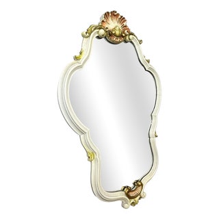 Vintage French Shabby Chic Ornate Wall Mirror For Sale
