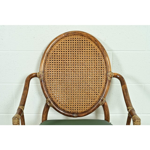 McGuire Hollywood Regency Organic Modern Bamboo and Cane Armchairs, Set of Four For Sale In South Bend - Image 6 of 16
