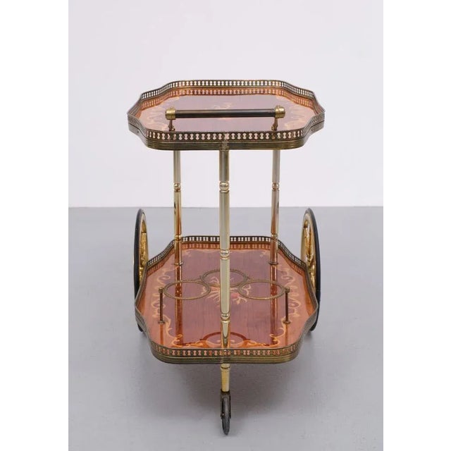 Brown Italian Bar Cart, 1975 For Sale - Image 8 of 10