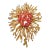 Ben Amun Gold Coral Brooch with Orange Stones For Sale