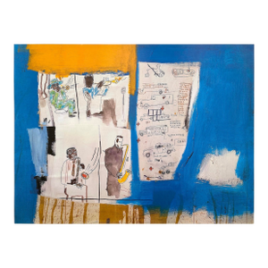 Jean Michel Basquiat Vintage 1997 Pop Art Offset Lithograph Print " Worthy Constituents " 1986