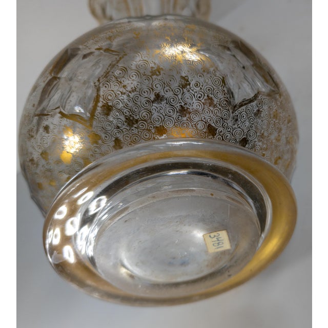 19th Century French or Bohemian Cut Glass Crystal Vase With Gilding For Sale - Image 4 of 15