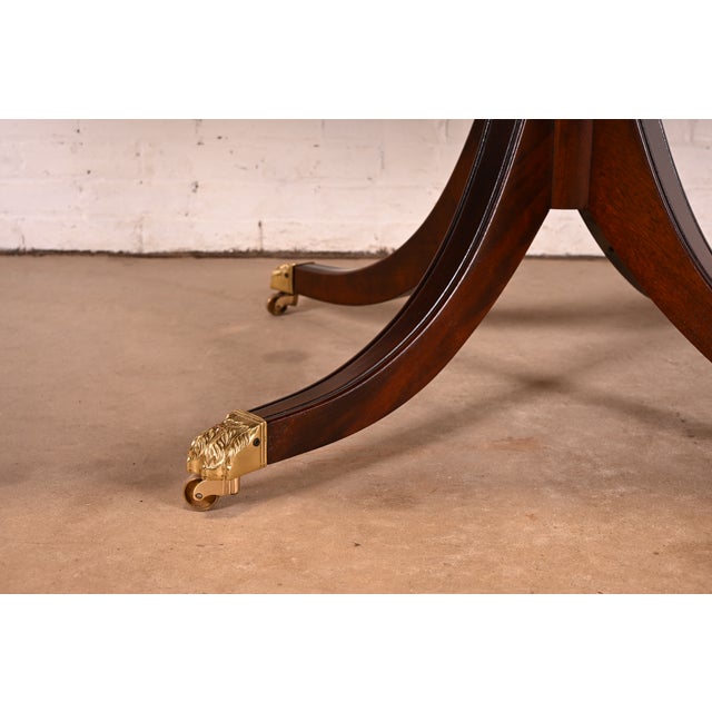 Stickley Georgian Mahogany Pedestal Extension Dining Table, Newly Refinished For Sale - Image 13 of 16