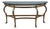 Labarge Brass & Glass Horse Head Demilune Console Table For Sale