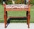 Traditional Mid-20th Century Traditional Cherry-Finish Vanity Bench With Pink & Brown Damask Upholstery For Sale - Image 3 of 18