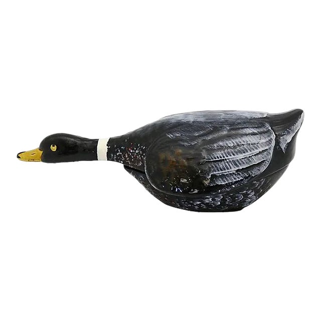 French Majolica Duck in Flight Pâté Serving Dish For Sale