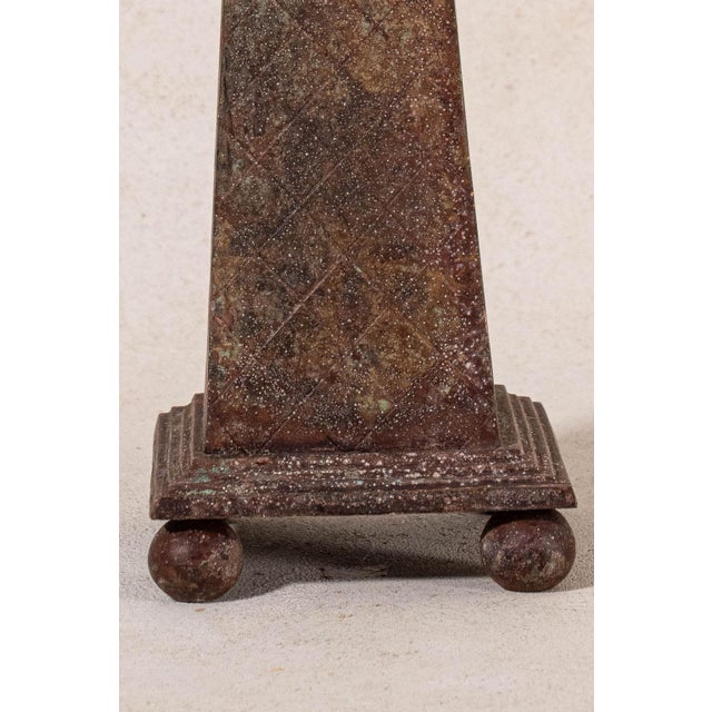 Pair | Vintage Cast Iron Obelisks For Sale In Charleston - Image 6 of 8