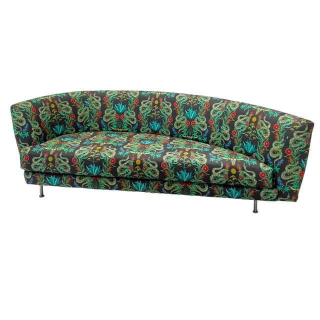 90”L x 30”H x 32”D Seat Height: 17”Seat: 75”L Seat Depth at widest point: 23” Dare to make a statement with this reborn...