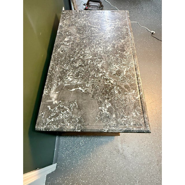 French Antique Marble Top Walnut Sideboard For Sale - Image 9 of 12