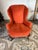 Vintage Georgian Style Wingback Armchair by Sherrill Furniture American made, Traditional orange Upholstered Wingback...