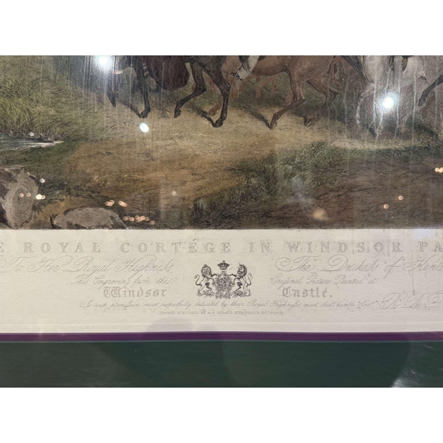19th Century English Framed Colored Print "The Royal Cottage in Windsor Park" For Sale - Image 4 of 10