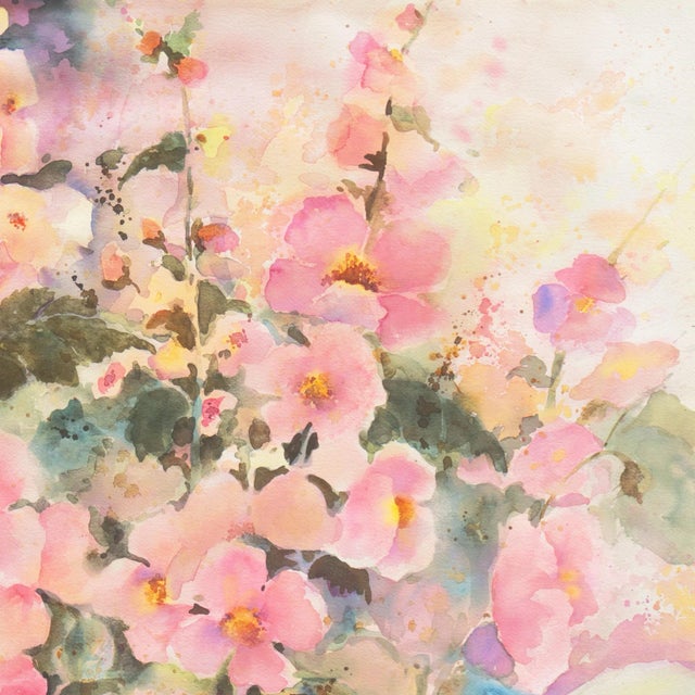 'Pink Daisies' by Beverly Fields, California Watercolor Society, Society of Watercolor Artists, Woman Artist, Zoltan Szabo For Sale In Monterey, CA - Image 6 of 7