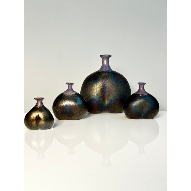 Kosta Boda Glass Art Vases by Bertil Vallien for Kosta Boda, Sweden, 1980s, Set of 4 For Sale - Image 4 of 18