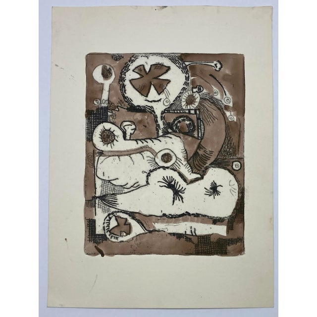 Watercolor tinted etching from the estate of Florida artist Dr. Ronald Frank Yrabedra (1944-2022). Yrabedra earned his...