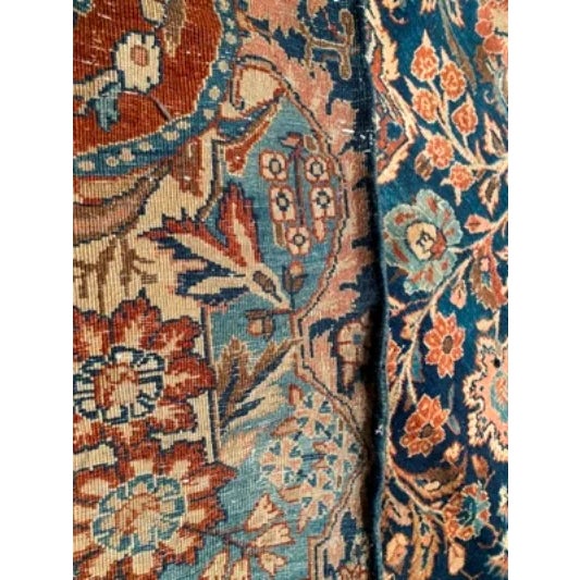 Navy Blue Pasargad NY Antique Persian Qazvin Wool Rug - 10′1″ × 21′6" For Sale - Image 8 of 10