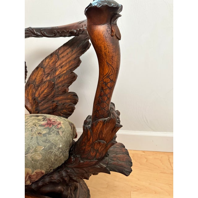 Early 19th Century Early 19th Century Antique Hand Carved French Bird Vanity Chair For Sale - Image 5 of 11