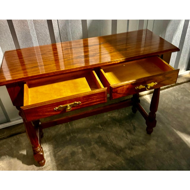 Mid 20th Century Traditional Oak Console Table For Sale - Image 6 of 12