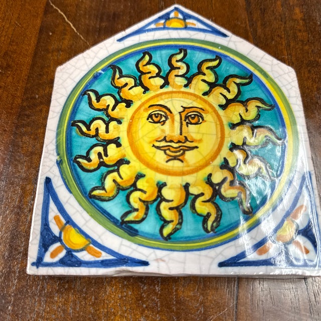 Vietri First Stones Sicilian Sun Wall Plaque For Sale - Image 12 of 12