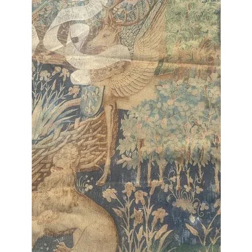 Immerse yourself in the allure of this mid-20th-century French tapestry, showcasing a design inspired by a 15th-century...