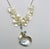 Off-white Natural Shell Genuine Pearl Aquamarine Mother of Pearl Necklace Gold Accents For Sale - Image 8 of 10