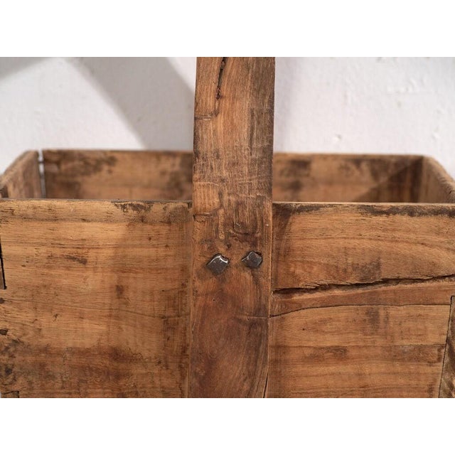 Wood Antique Oriental Basket in Elm, 1900s For Sale - Image 7 of 9