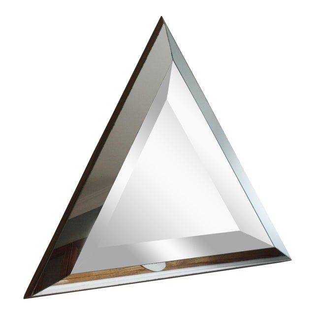 Vintage MidCentury Beveled Glass Triangle Wall Mirror Chairish