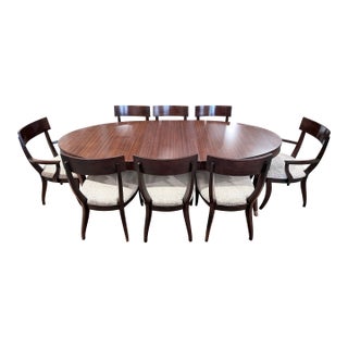 Ethan Allen Hathaway Oval Zebrawood Dining Table For Sale