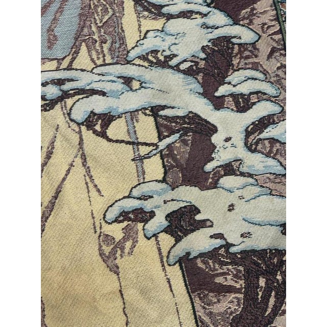 French Aubusson Style Jacquard Tapestry Winter by Alphonse Mucha, 2000s For Sale - Image 12 of 18