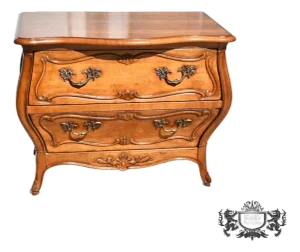 Vintage Century French Provincial Bombe' Cherry Commode