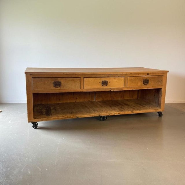 Vintage Industrial Beech and Sycamore Bakers Table For Sale - Image 15 of 15