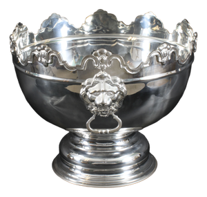 Large Vintage Silver-Plated Punch Bowl from Monteith, 1980s