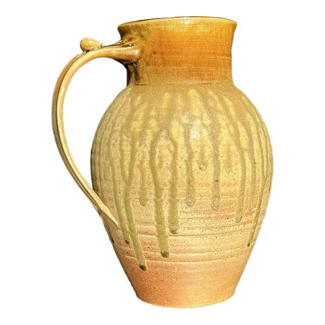 Vintage Boho Original Studio Pottery Pitcher For Sale