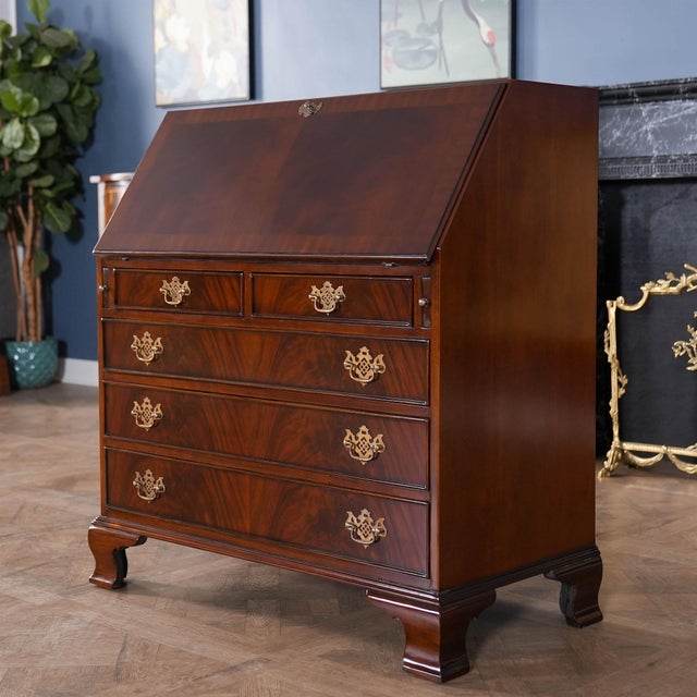Traditional Traditional Mahogany Secretary Desk For Sale - Image 3 of 12