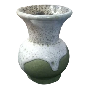 1960s Keramik White Fat Lava Glaze Bud Vase From West Germany