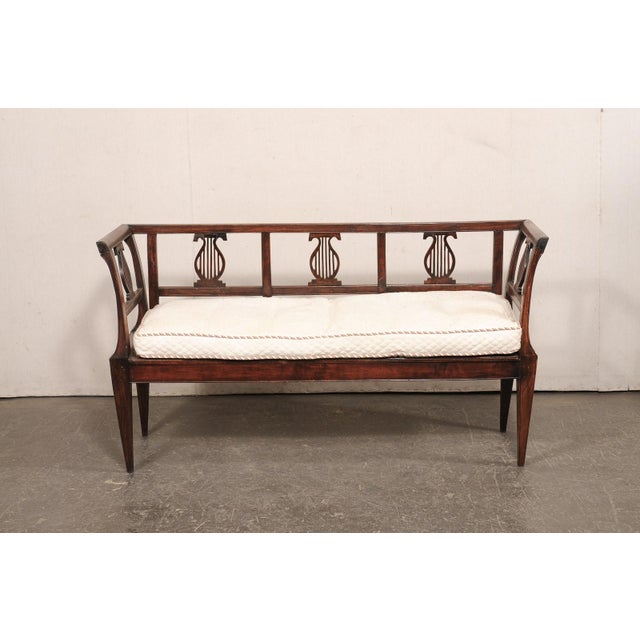 Italian 19th C. Lyre Splat Back Sofa Bench For Sale - Image 9 of 12
